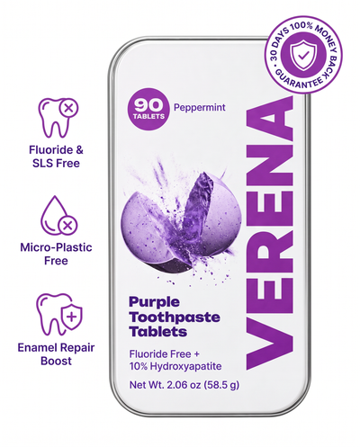 Purple Tone-Correcting Whitening Toothpaste Tablets with 10% Hydroxyapatite