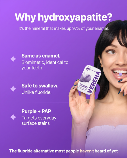 Purple Tone-Correcting Whitening Toothpaste Tablets with 10% Hydroxyapatite